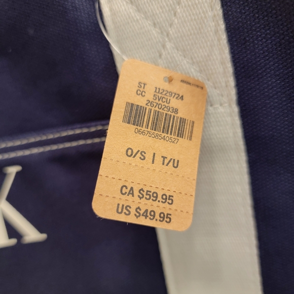 Pink by Victoria's Secret Canvas Duffle Bag Navy Gym Weekender Travel Logo NWT - Picture 7 of 15